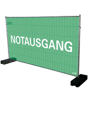 Wöffler Verkehrstechnik - Banner Notausgang